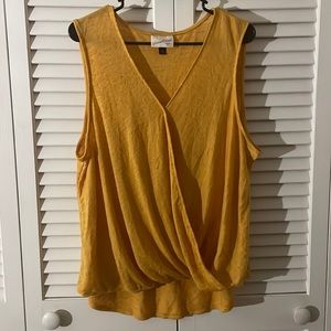 Mustard UT Sleeveless Surplice Top